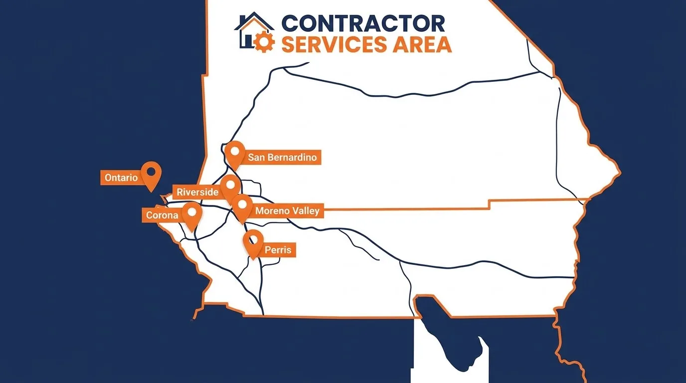 Service area map - Riverside, Moreno Valley, Corona and Perris, CA